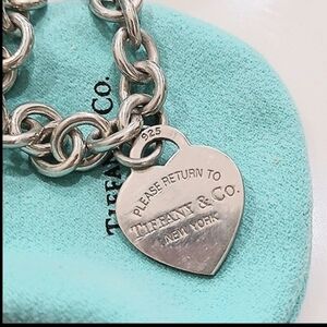 AUTHENTIC RETURN TO TIFFANY 925 STERLING SILVER HEART TAG TOGGLE NECKLACE